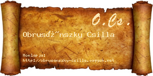 Obrusánszky Csilla névjegykártya